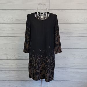 Papillion Elegant Black and Brown Women's Sweater Dress Size M